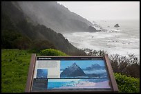 Enderts Beach, Seastacks interpretive sign. Redwood National Park ( color)