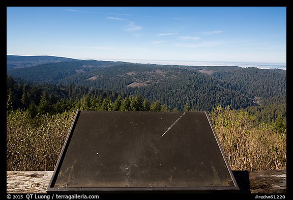Holder for interpretive sign, Redwood Creek Overlook. Redwood National Park (color)