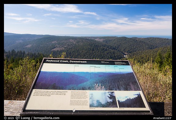 Redwood Creek interpretive sign. Redwood National Park (color)