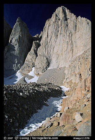 East face of Mt Whitney and Keeler Needle. Sequoia National Park, California, USA.