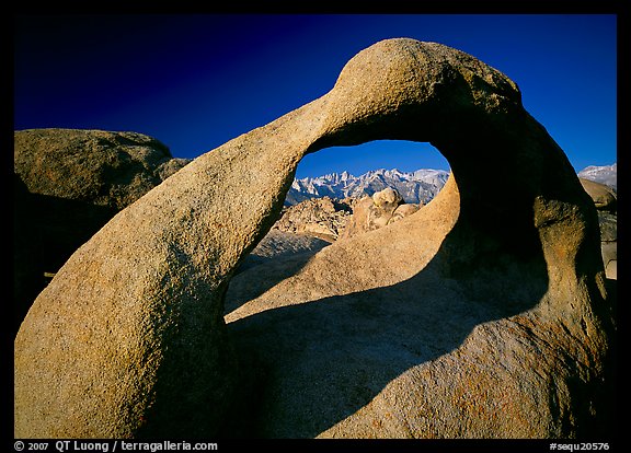 Alabama Hills Arch II and Sierra Nevada, early morning. Sequoia National Park (color)