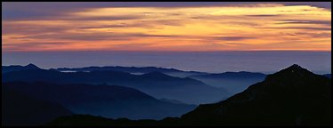 Ridges and sea of clouds. Sequoia National Park (Panoramic color)