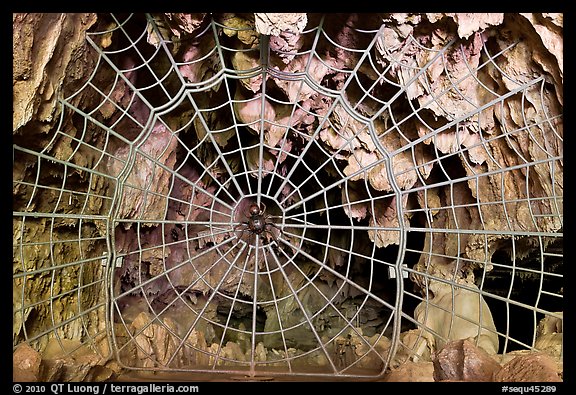 Spiderweb-like gate closing  Crystal Cave. Sequoia National Park, California, USA.