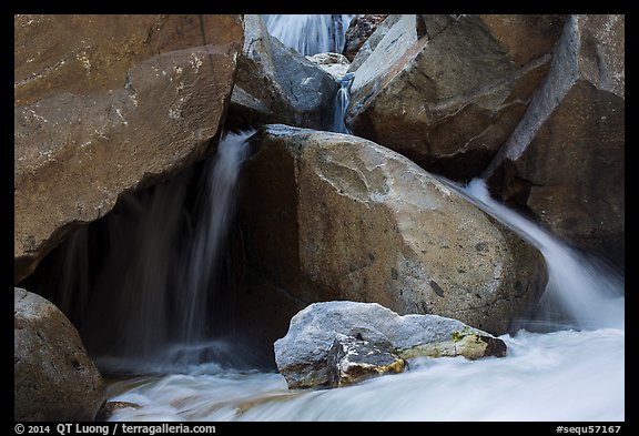 Boulders and cascades, Marble fork of Kaweah River. Sequoia National Park (color)