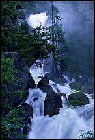 Raging waters in Cascade Creek during  spring. Yosemite National Park, California, USA. (color)