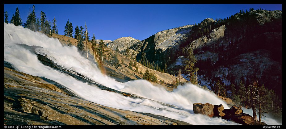Waterwheel falls in the afternoon. Yosemite National Park (color)