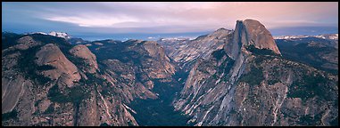 Half Dome and Tenaya Canyon. Yosemite National Park (Panoramic color)
