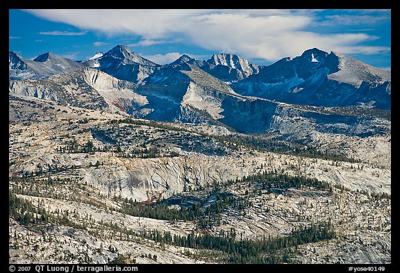 Granite slabs and mountains. Yosemite National Park (color)