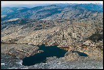 Lakes below Mount Hoffman. Yosemite National Park, California, USA. (color)