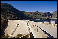 O'Shaughnessy Dam and Hetch Hetchy Reservoir. Yosemite National Park, California, USA. (color)