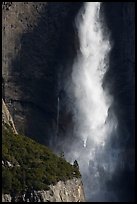 Falling water of Upper Yosemite Falls. Yosemite National Park, California, USA.