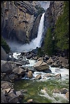 Lower Yosemite Falls in springtime. Yosemite National Park, California, USA.