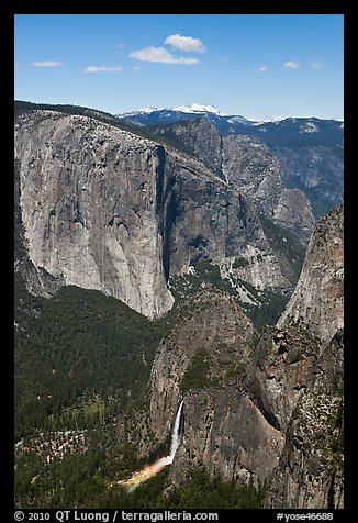 Bridalveil Fall and El Capitan. Yosemite National Park (color)