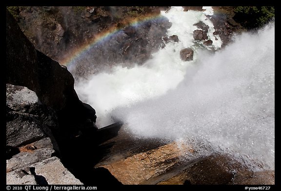 Vernal Fall and rainbow from the brinks. Yosemite National Park (color)