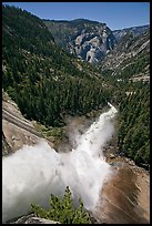 Nevada Falls from the brinks. Yosemite National Park, California, USA.