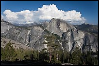 Half-Dome and cloud. Yosemite National Park, California, USA. (color)