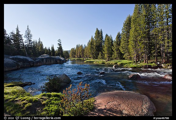 Lyell Fork of the Tuolumne River, afternoon. Yosemite National Park (color)