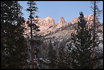 Matthews Crest from Cathedral Fork, dusk. Yosemite National Park, California, USA.