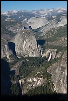 Merced River drainage with Nevada and Vernal Falls. Yosemite National Park, California, USA. (color)