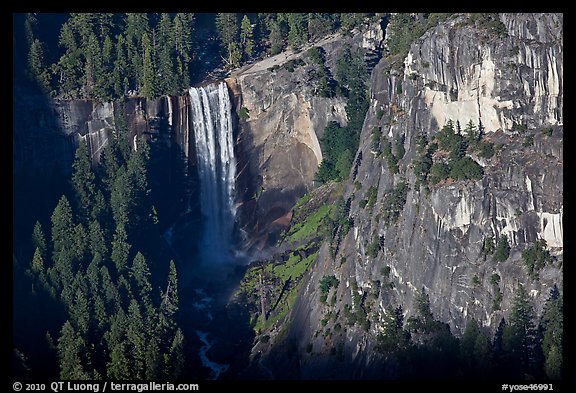 Vernal Fall from above, late afternoon. Yosemite National Park, California, USA.