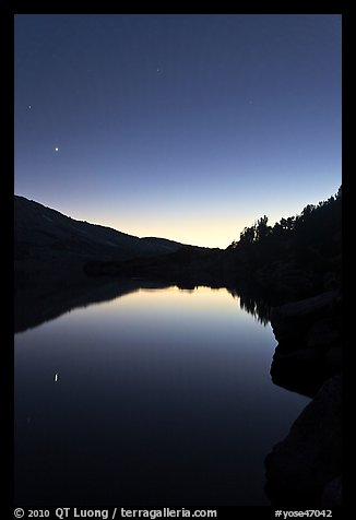 Upper McCabe Lake, sunset. Yosemite National Park, California, USA.