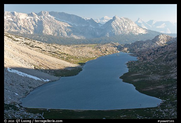 Roosevelt Lake from above, late afternoon. Yosemite National Park, California, USA.