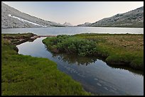 Stream and Roosevelt Lake at sunset. Yosemite National Park ( color)