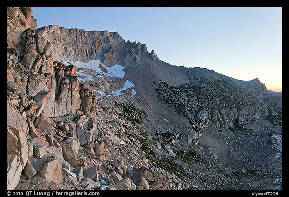 Rocky slopes of Mount Connesss, dawn. Yosemite National Park (color)