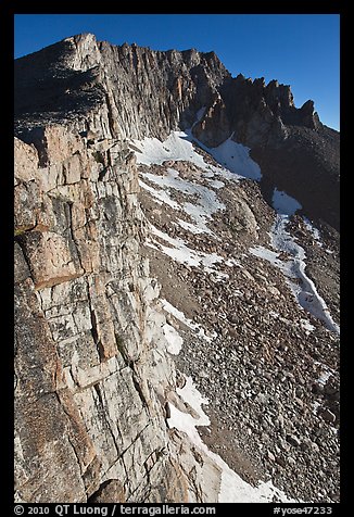 Cliffs, Mount Conness, morning. Yosemite National Park (color)