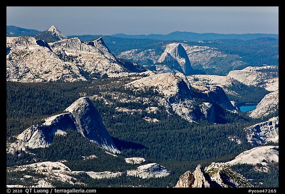 Fairview Dome and Half-Dome from Mount Conness. Yosemite National Park, California, USA.