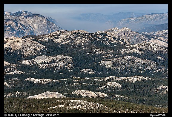 Distant view of the Grand Canyon of the Tuolumne. Yosemite National Park (color)