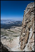 Steep rock face of Mount Conness. Yosemite National Park, California, USA.