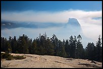 Half-Dome with fog clearing from Sentinel Dome. Yosemite National Park ( color)
