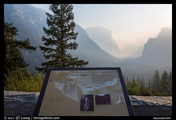 Discovery View interpretive sign. Yosemite National Park (color)