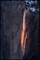 Horsetail Fall natural firefall. Yosemite National Park ( color)