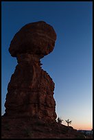 Balanced rock at dusk. Arches National Park, Utah, USA. (color)