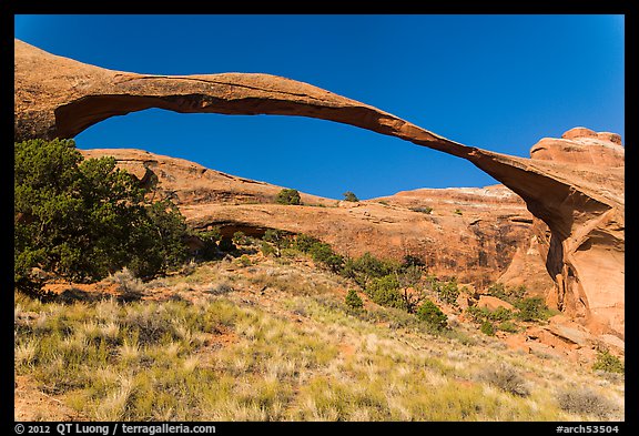 290 feet span of landscape Arch. Arches National Park (color)