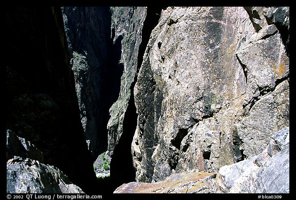 View down side canyon. Black Canyon of the Gunnison National Park, Colorado, USA.