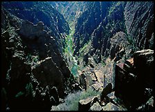 Canyon and river from Island peaks overlook, North rim. Black Canyon of the Gunnison National Park, Colorado, USA.