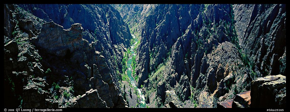 Gunnisson River running deep in narrow gorge. Black Canyon of the Gunnison National Park, Colorado, USA.