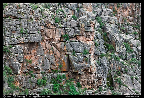 Fractured rock wall. Black Canyon of the Gunnison National Park, Colorado, USA.