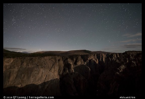 Chasm view at night. Black Canyon of the Gunnison National Park, Colorado, USA.