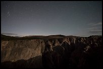 Chasm view at night. Black Canyon of the Gunnison National Park, Colorado, USA.