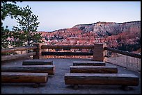 Amphitheater for geology talks, Bryce amphitheater rim. Bryce Canyon National Park, Utah, USA.