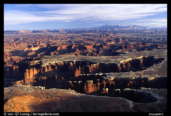 Maze of interlocked canyons from Grand view point, Island in the sky. Canyonlands National Park (color)