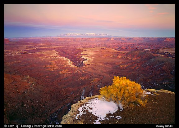 Gorge and plateau at sunset, Island in the Sky. Canyonlands National Park, Utah, USA.