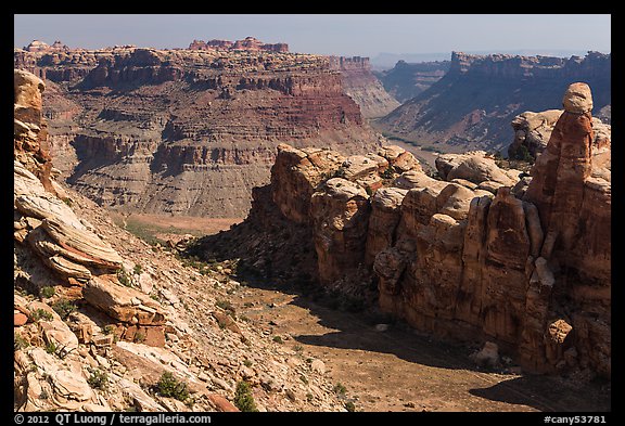 Surprise Valley and Colorado River canyon. Canyonlands National Park, Utah, USA.