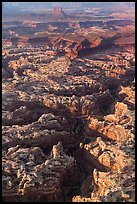 Aerial view of Maze and Elaterite Butte. Canyonlands National Park, Utah, USA.