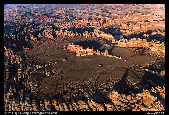 Aerial view of Chesler Park and Needles. Canyonlands National Park, Utah, USA.