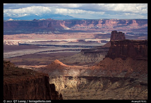 View over White Rim from High Spur. Canyonlands National Park, Utah, USA.